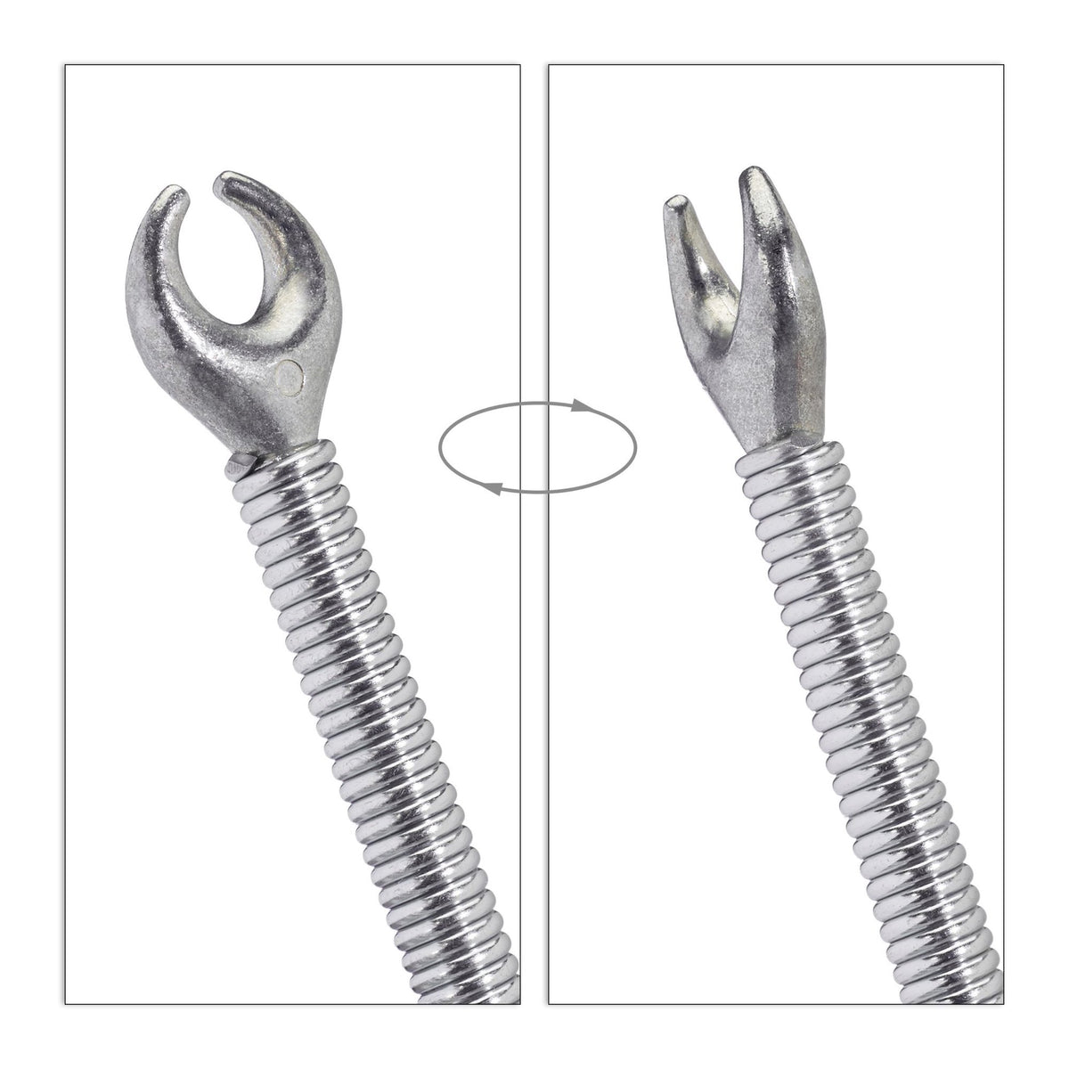 Pipe cleaning spiral with claw
