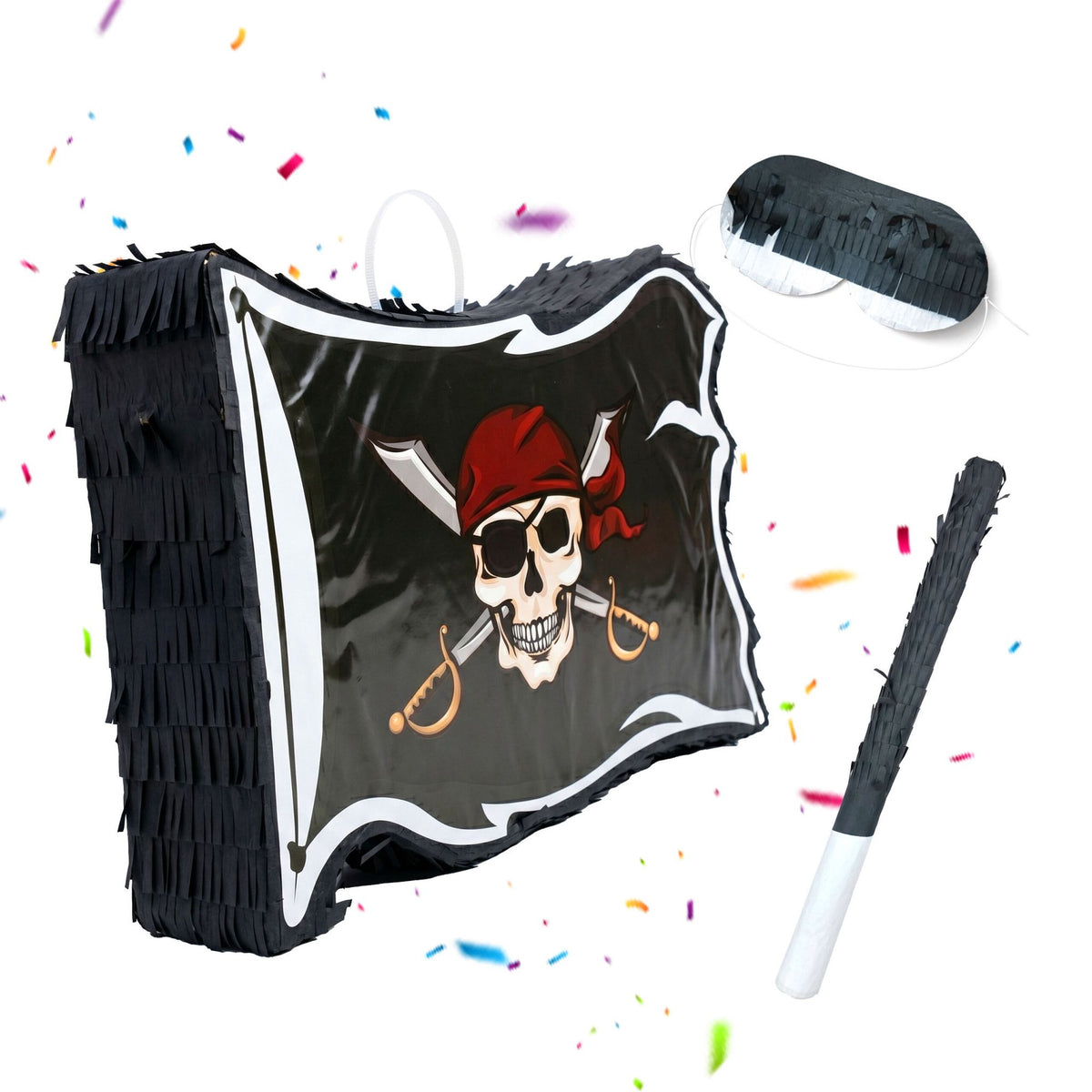 Pirate Flag Pinata Set – Stick And Eye Mask