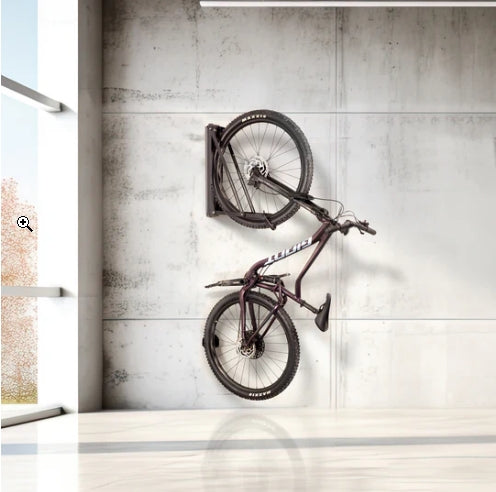 Pivot Bike Rack, Black – Space-Saving, Roll-On Design