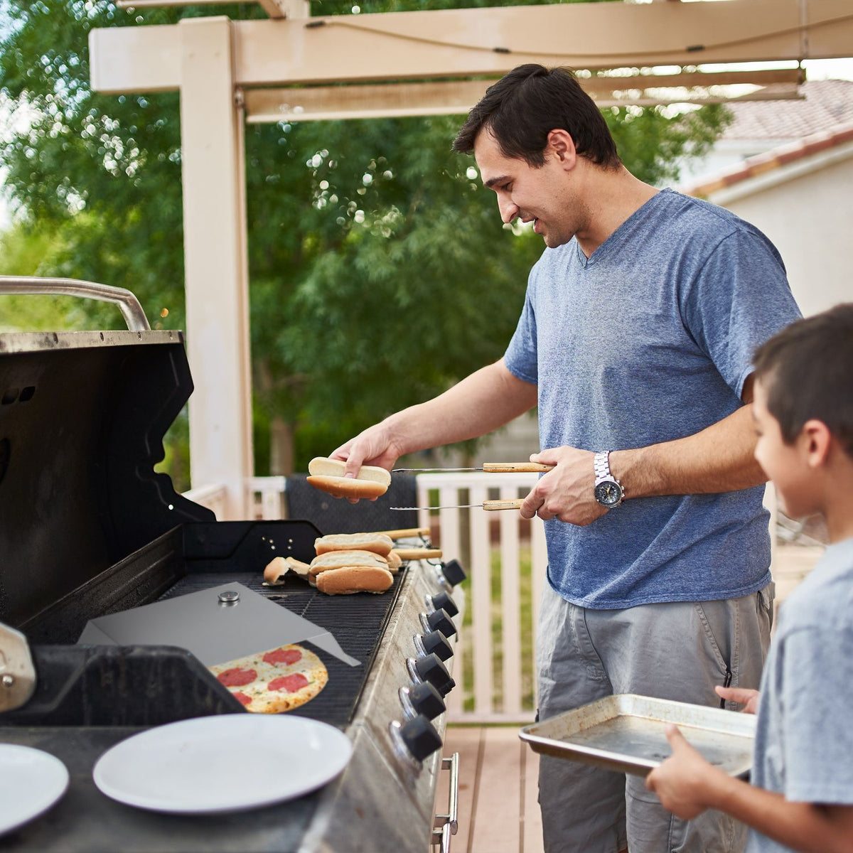 Pizza addition for grill Stainless steel