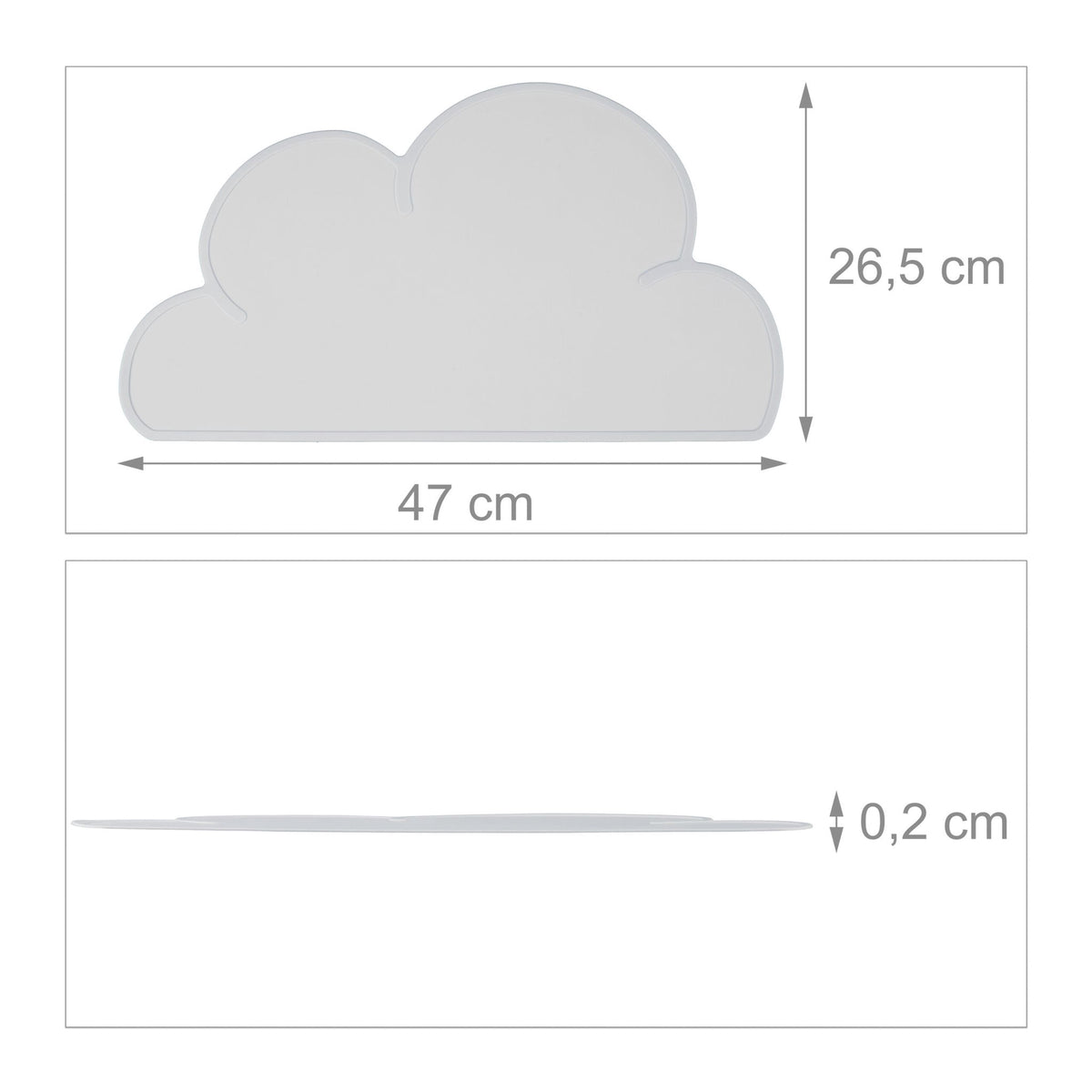 Placemats for children in the form of clouds