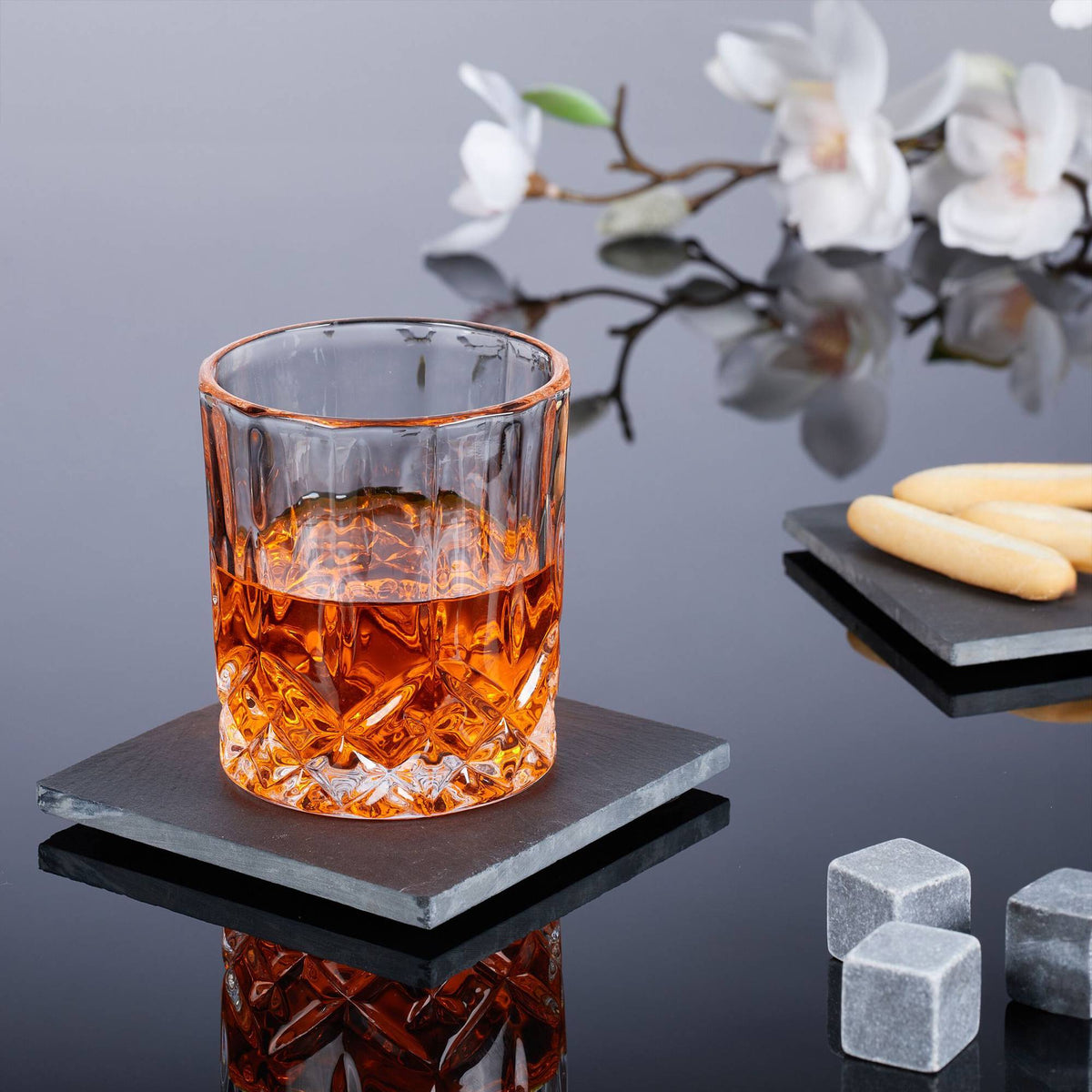 Placemats made of slate, 8 pcs., with box
