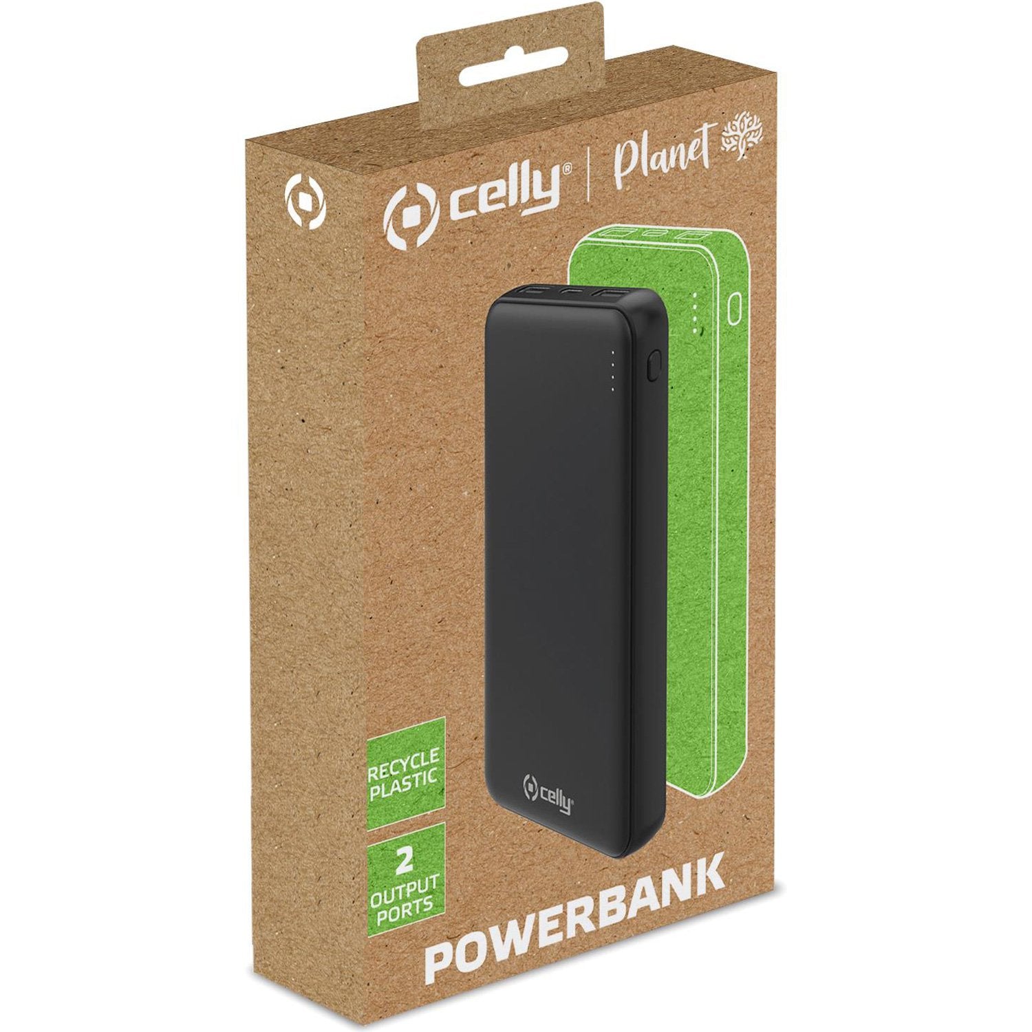 Planet Powerbank 10,000 mAh from 100% recycled plastic Black
