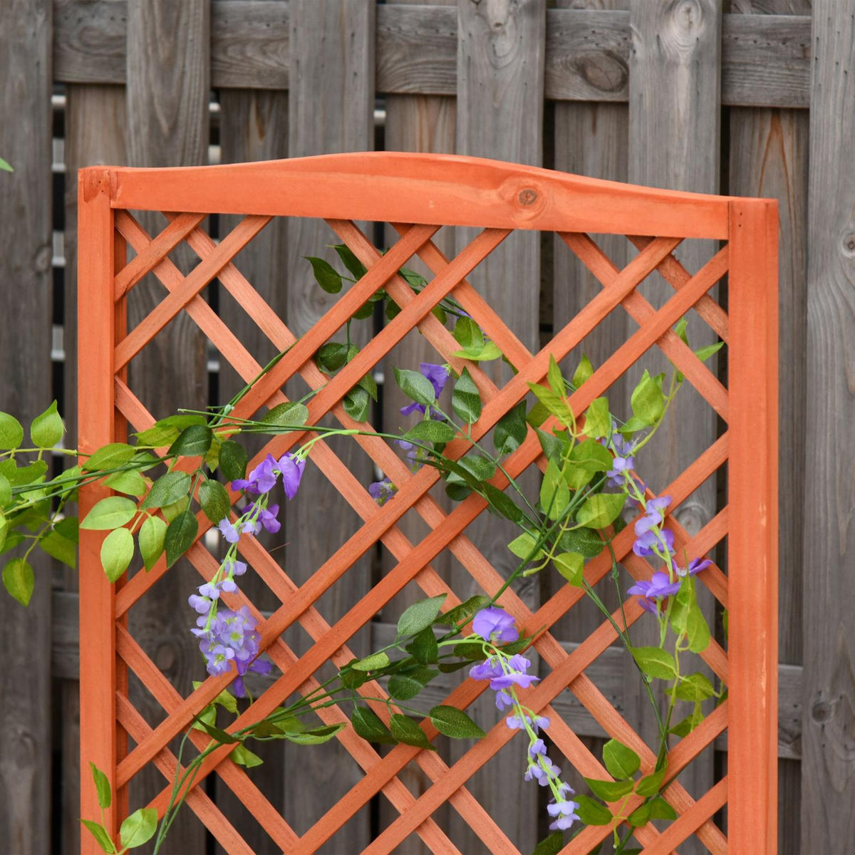 Plant Box Flower Stand With Trellis, Wood, Yellow, 60X30X122.5Cm