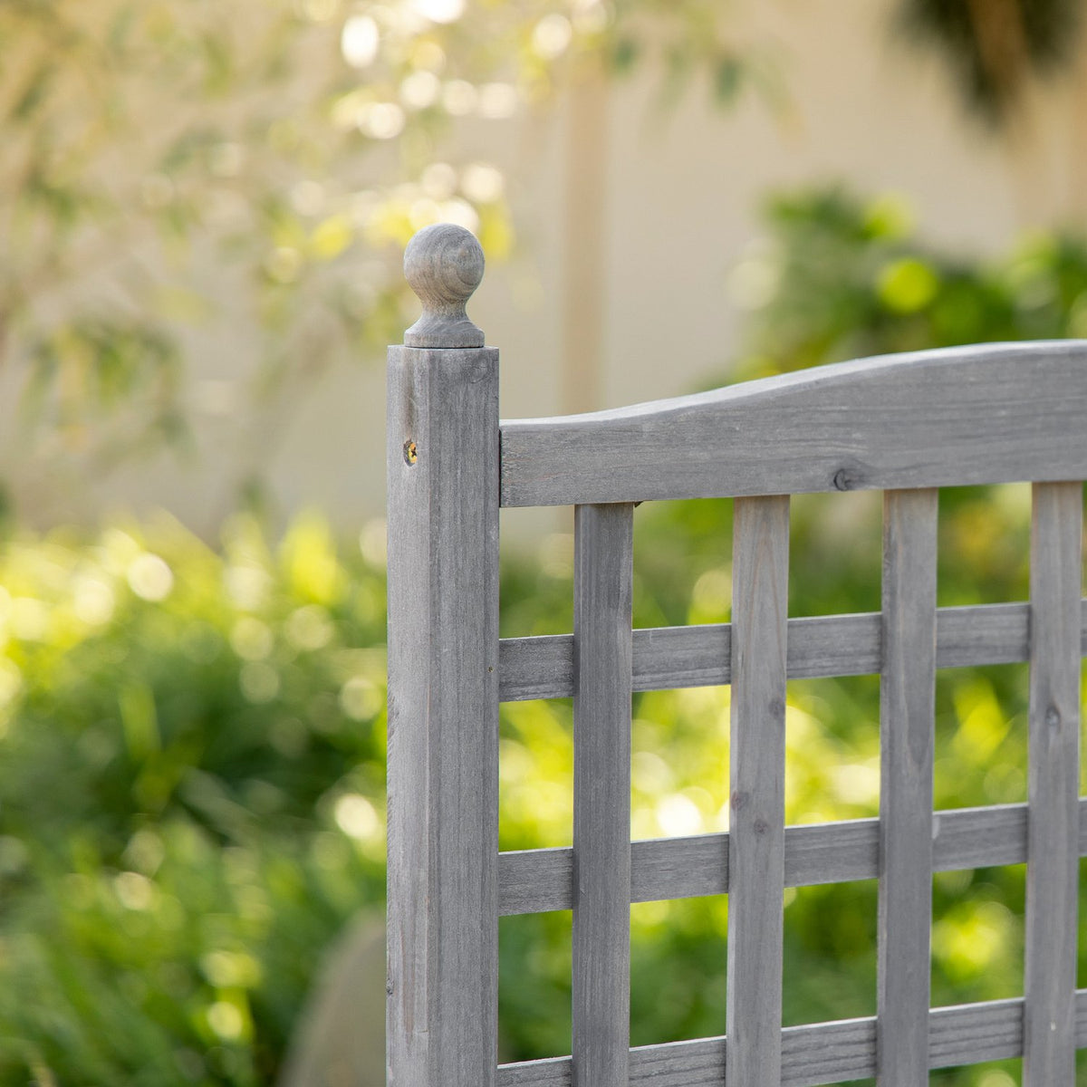 Plant Box With Trellis, Flower Box For Climbing Plants, Wood, Light Grey, 64X28X120Cm