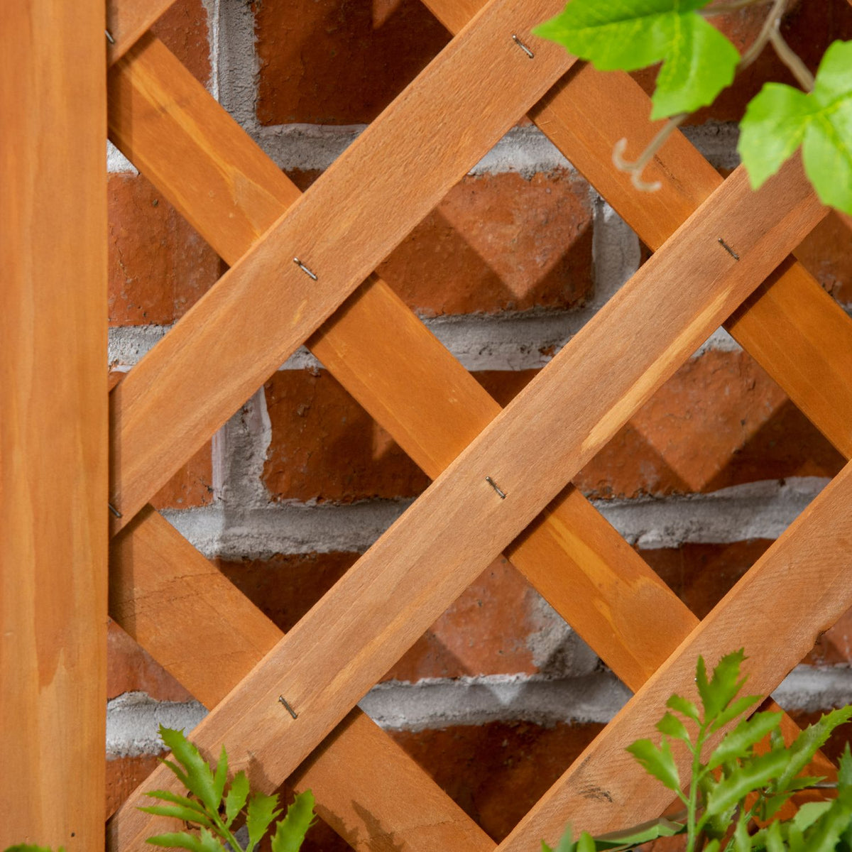 Plant Box With Trellis Flower Box For Garden, Patio, Balcony, Natural Wood, Brown, 32X32X108Cm