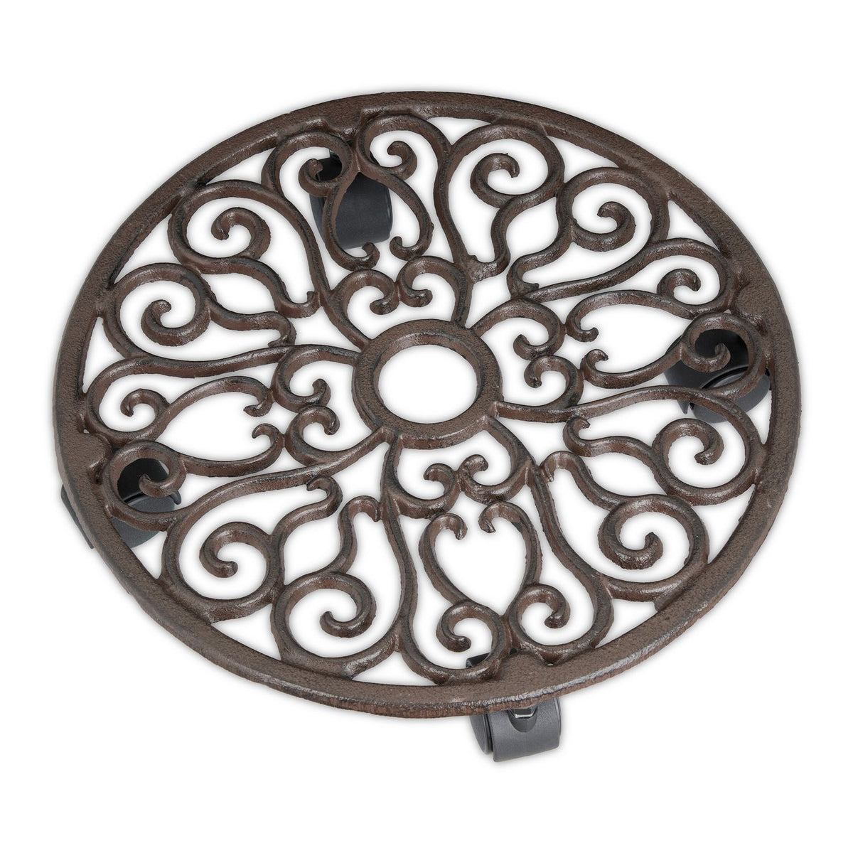 Plant Caddy Set with Wheels – Cast Iron, 2 Pack