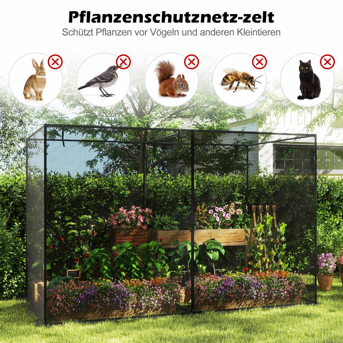 Plant Protection Tent with Roll-Up Door, 310 x 200 x 200 cm