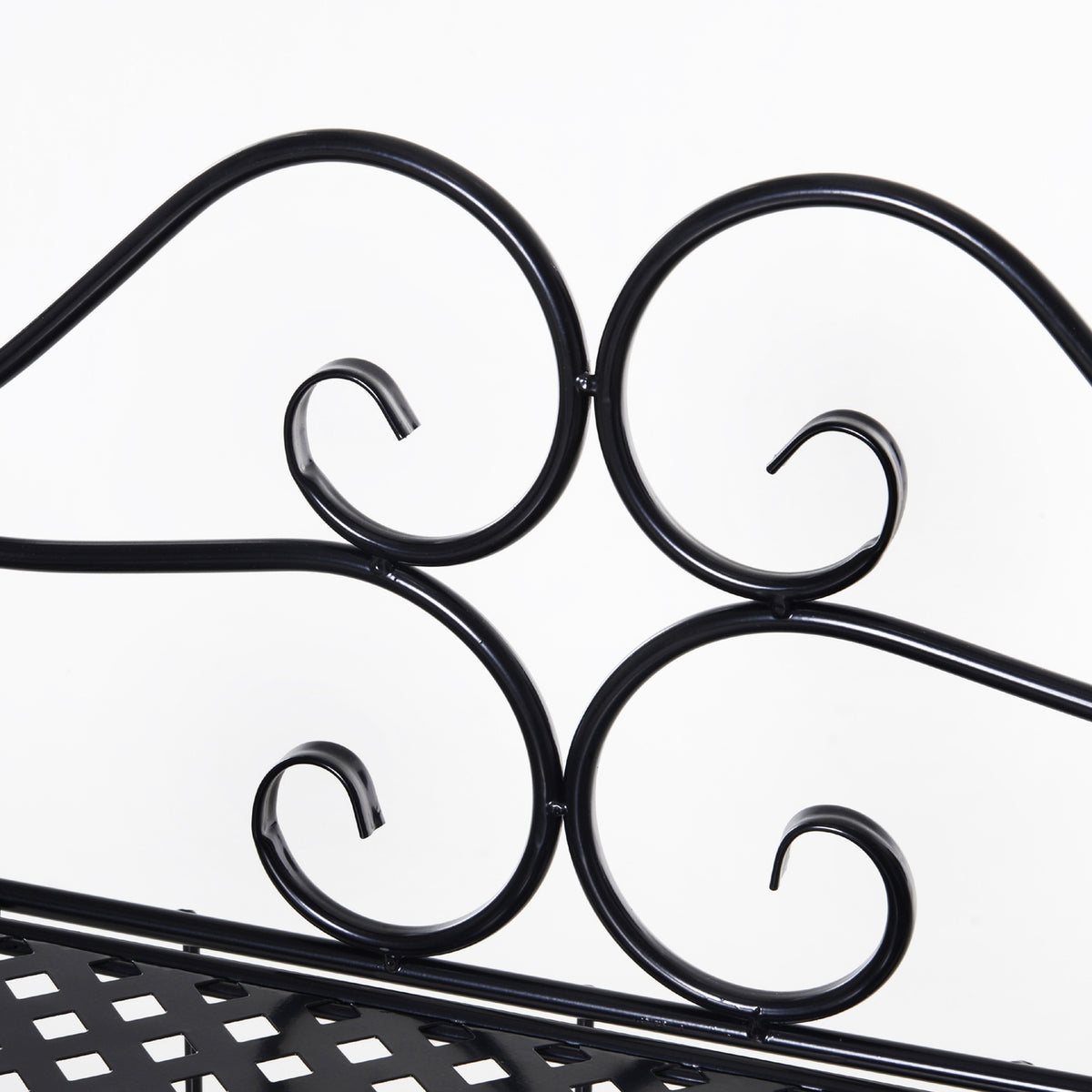 Plant Shelf Flower Stairs With 3 Shelves, Metal, Black, 56X30X114Cm