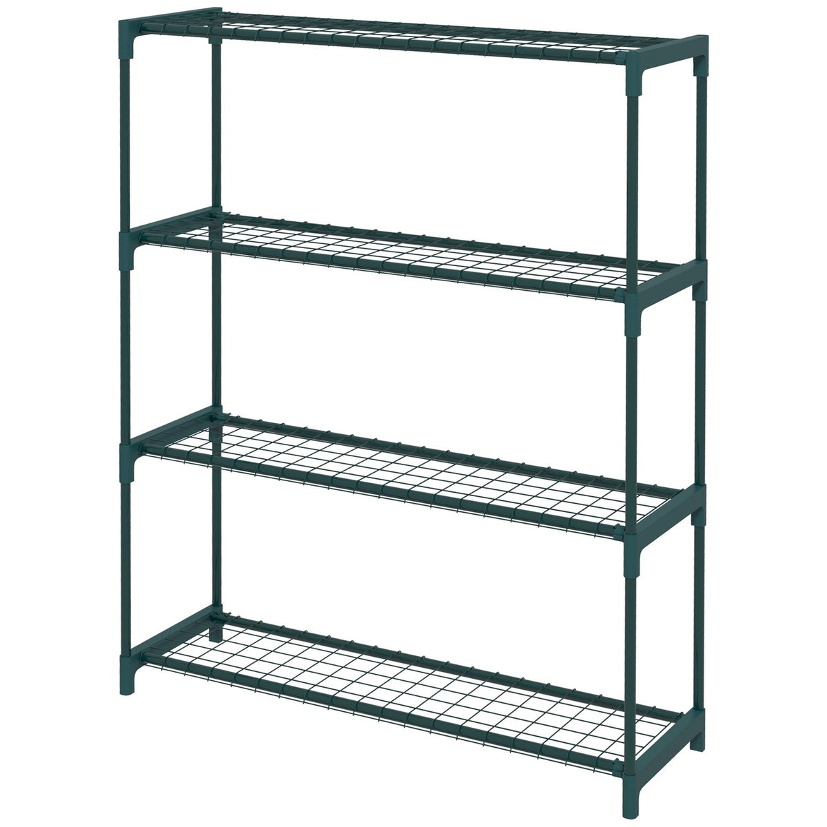 Plant Shelf, Flower Stand With 4 Tier Flower Shelf, Plant Stand For Garden, Balcony, Steel, Dark Green, 89 X 28 X 107 Cm