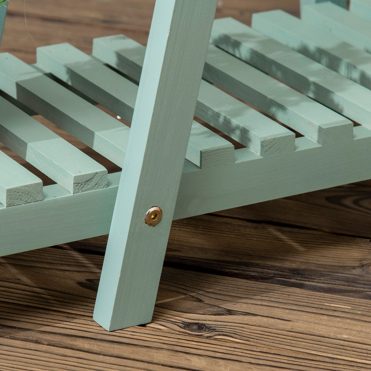 Plant Shelf With 3 Steps Flower Shelf For 6 Flower Pots, Plant Stairs For Garden, Wood, Light Green, 76X26X76Cm