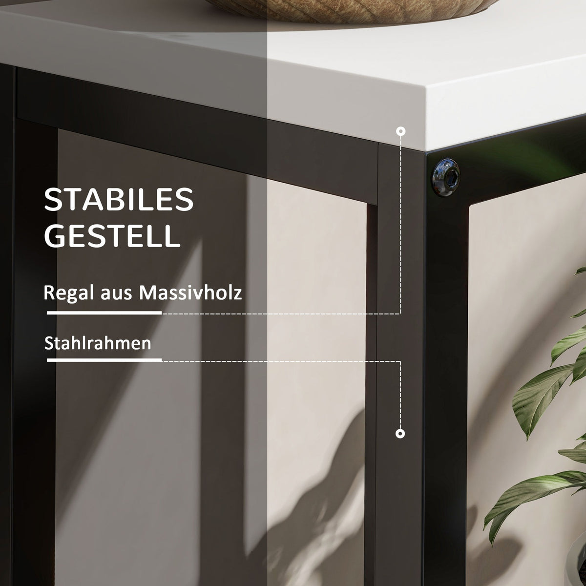 Plant Stand Steel Flower Shelf, 4 Levels, For Garden & Balcony, 34X34X70Cm, White