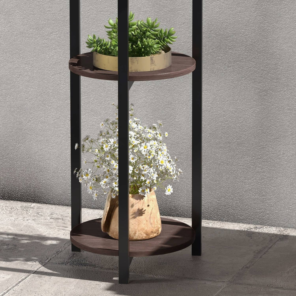 Plant Stand Wooden Flower Shelf, 5 Levels, For Garden & Balcony, 28X28X87Cm, Brown