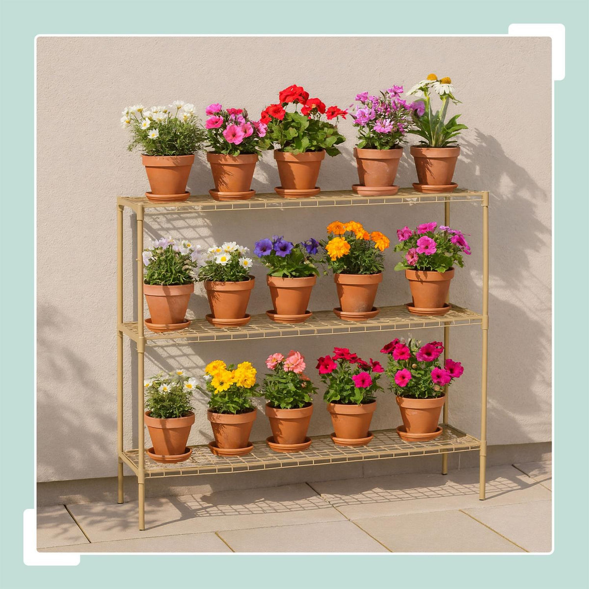Plant Stand with 5 Tiers – Brown, Indoor/Outdoor Use