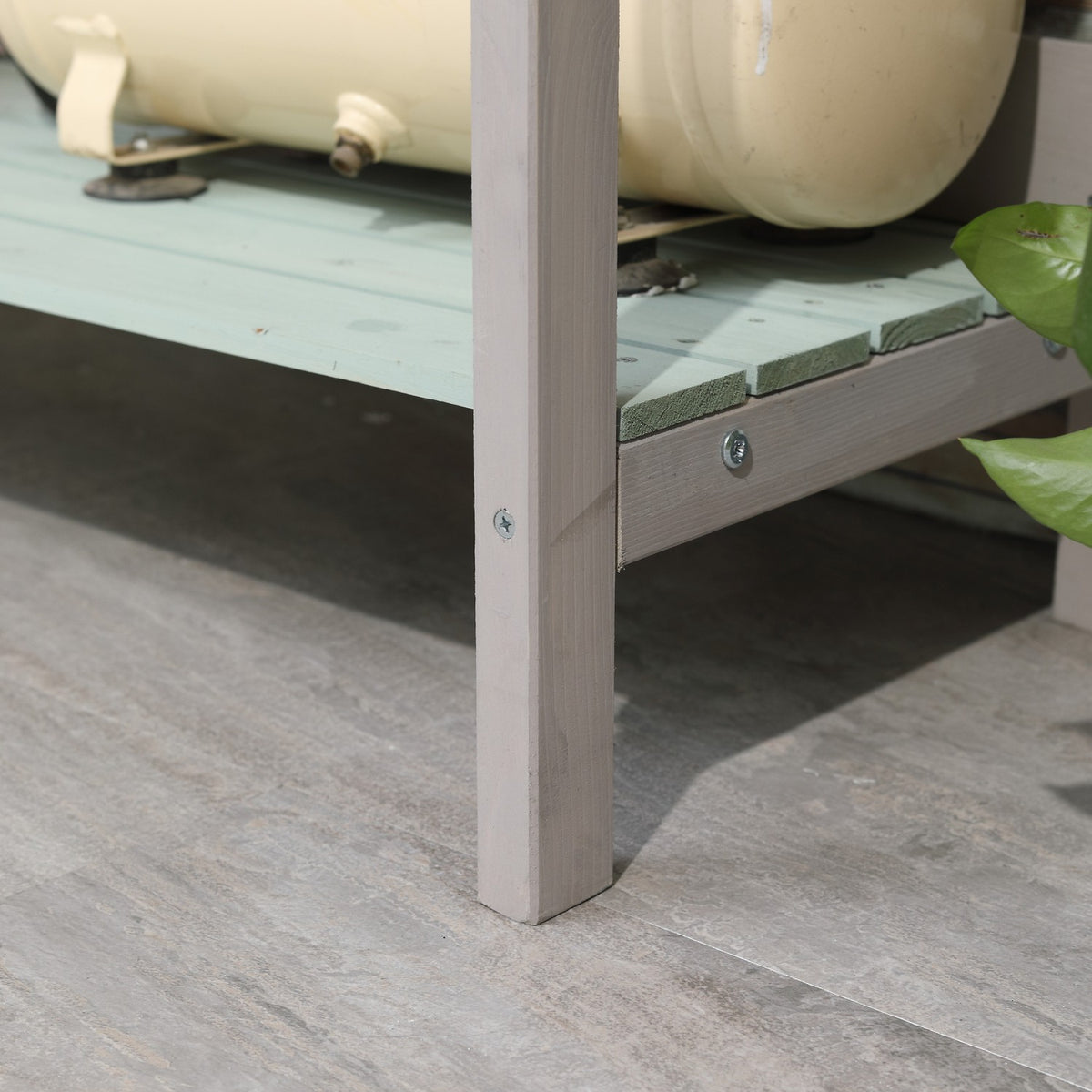 Plant Table Garden Table Garden Table Flower Table With Drawer And Tray For The Garden Fir Wood Mint Green + Gray 92 X 42.5 X 119.5 Cm