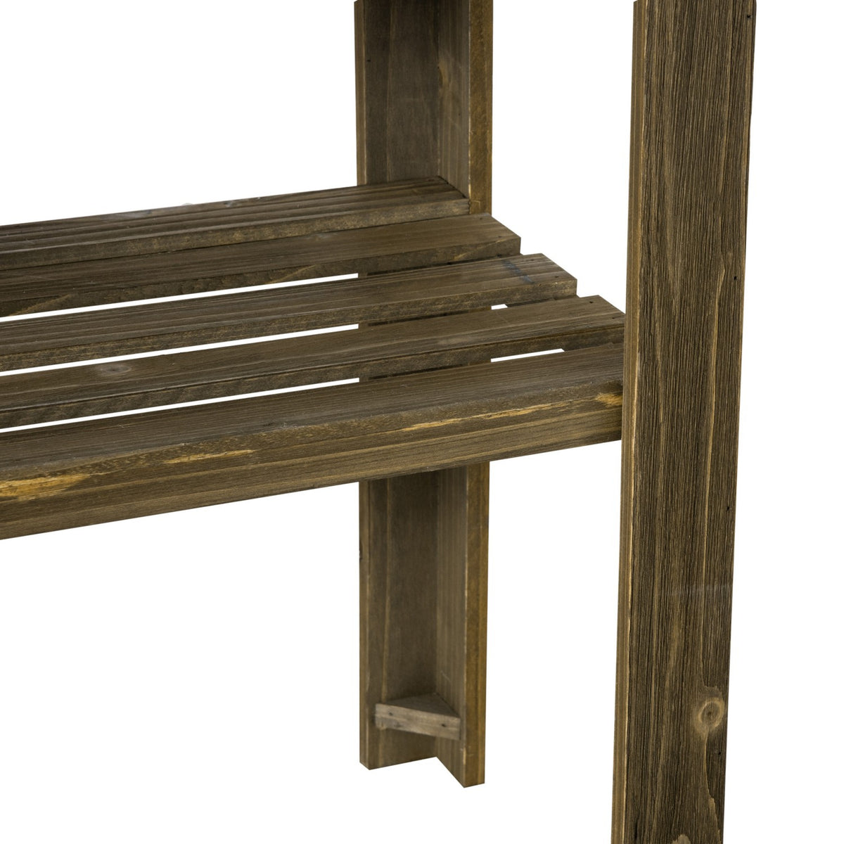 Plant Table Garden Table Made Of Wood 3 Drawers Hooks Galvanized Work Surface For Garden Patio Charred 78X38X112Cm