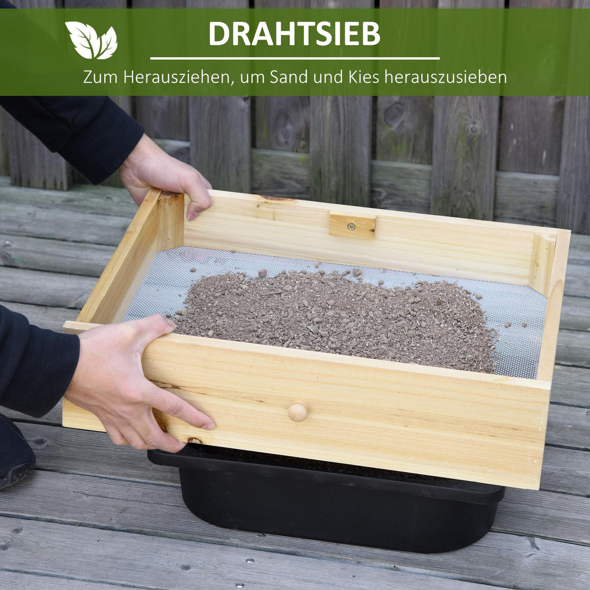 Plant Table, Gardener'S Table With Sink, Flower Table Made Of Wood With Drawer, Hook, Basket, Shelf, Garden, Terrace, Natural, 107.5 X 46 X 142 Cm
