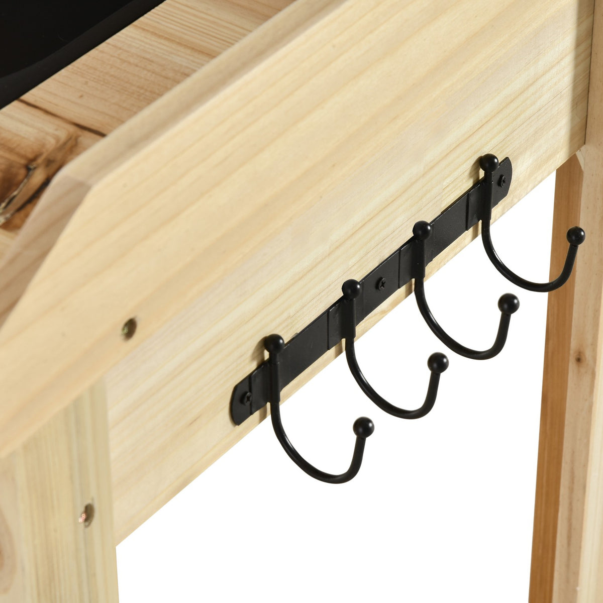 Plant Table, Gardener'S Table With Sink, Flower Table Made Of Wood With Drawer, Hook, Basket, Shelf, Garden, Terrace, Natural, 107.5 X 46 X 142 Cm