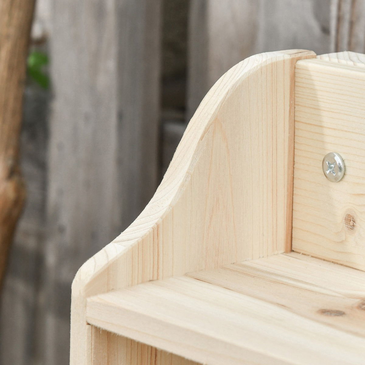 Plant Table With Hooks, Adjustable Work Surface, Made Of Fir Wood, For Garden & Patio, Natural, 100X40X140Cm