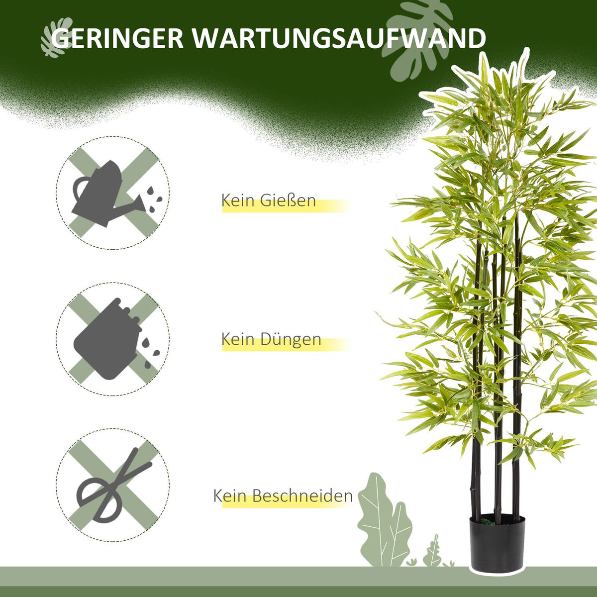 Planter, 150Cm, For Living Room, Green+Black