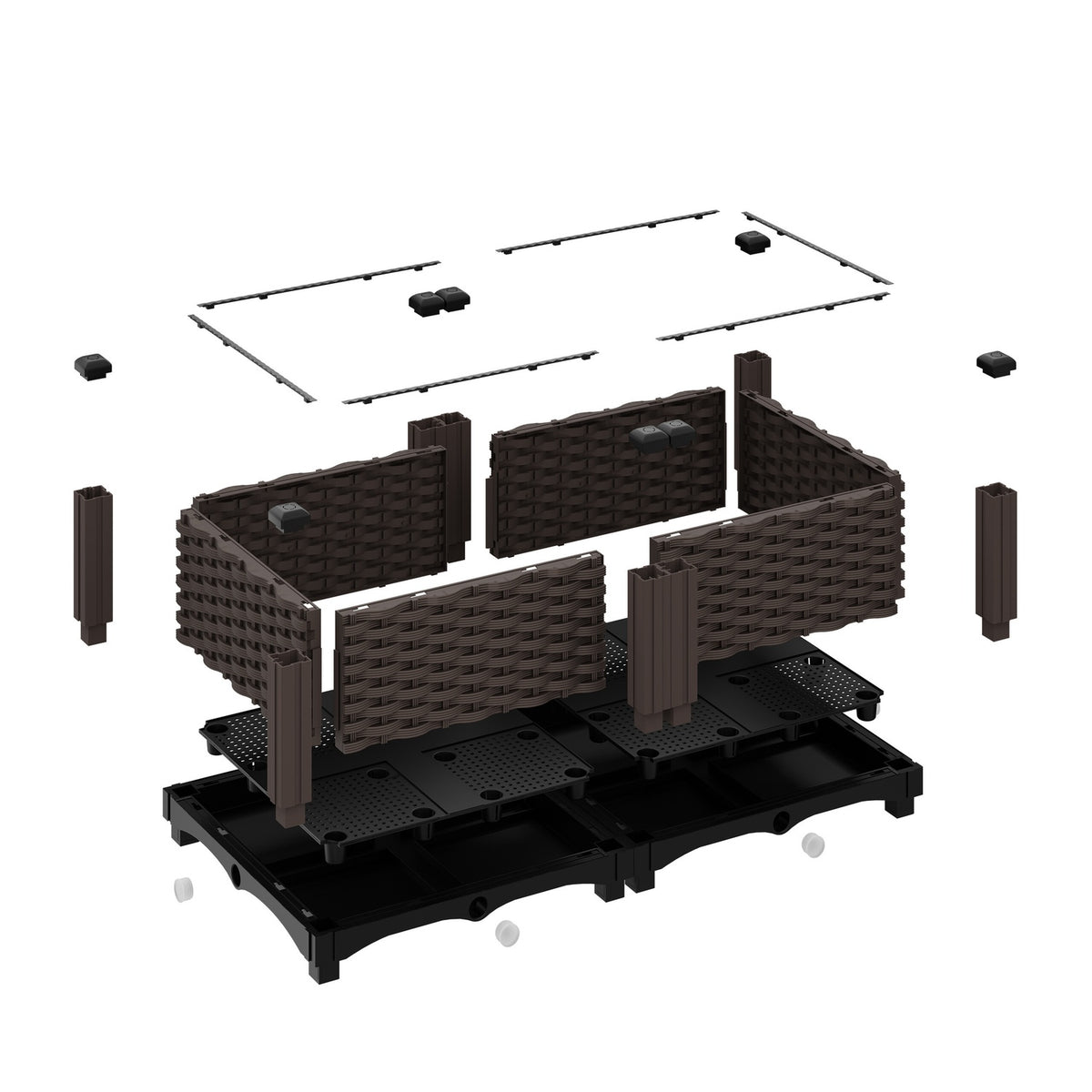 Planter box in rattan look
