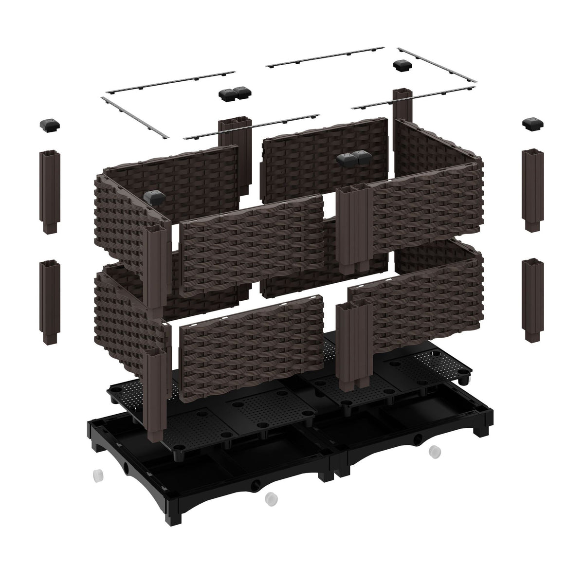Planter box in rattan look