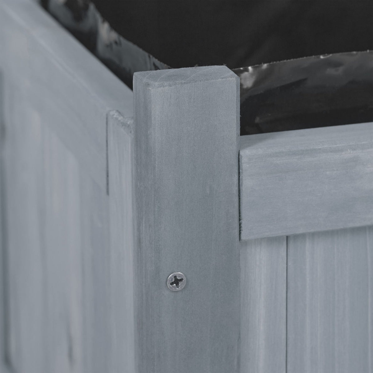 Planter box with trellis wall in grey