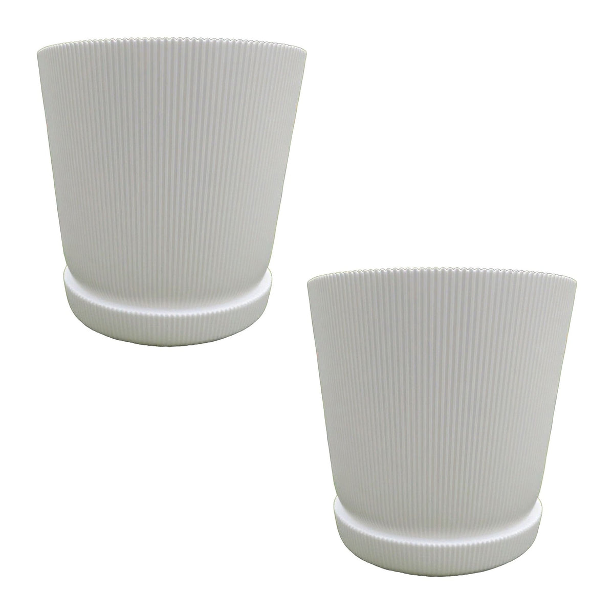 Planters with Saucers, Set of 2, Indoor/Outdoor