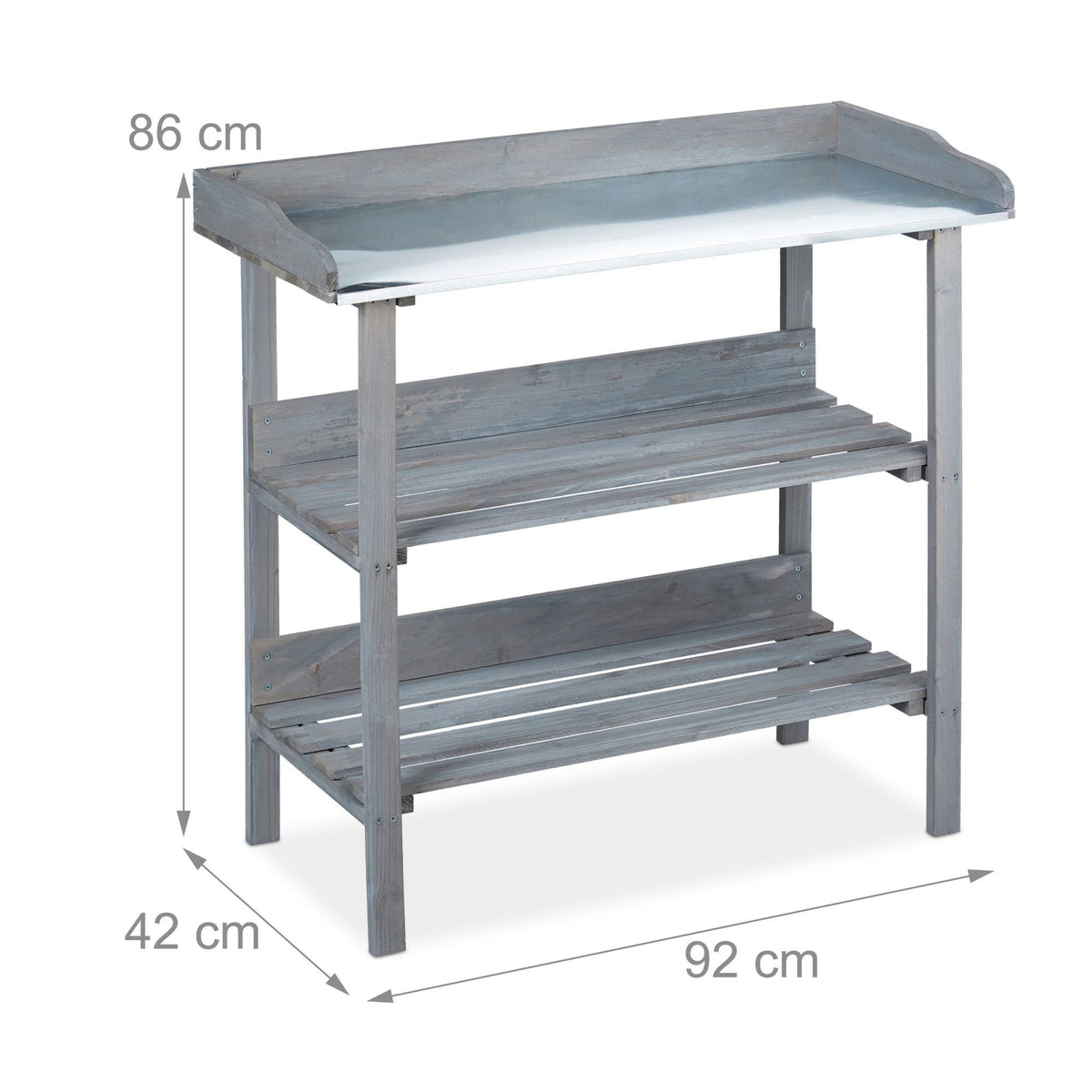 Planter table wood gray