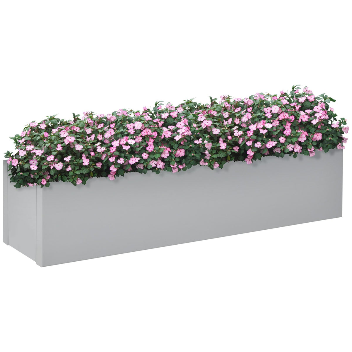 Plant pot herb pot flower pot steel balcony terrace gray 91x22x22cm