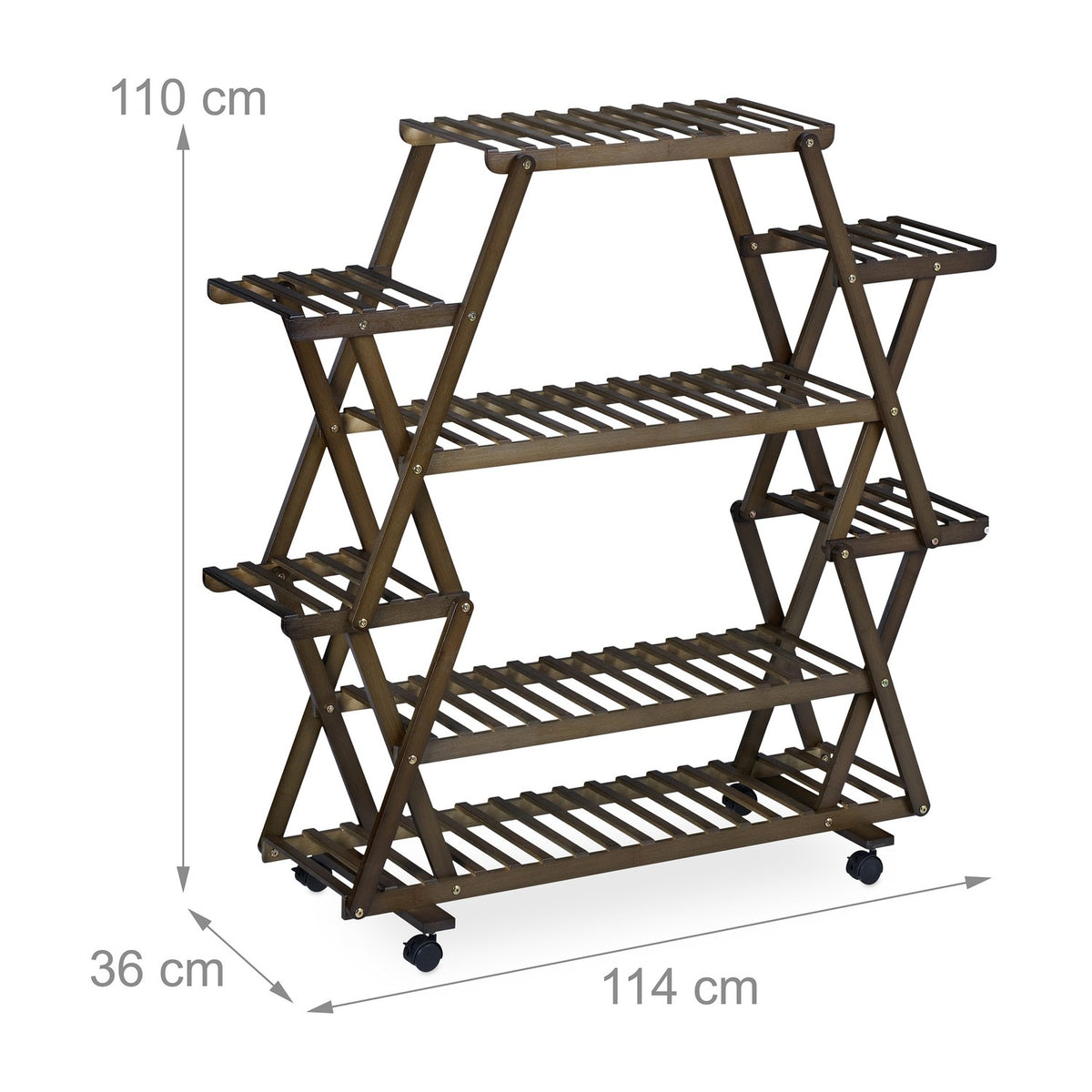 Plant shelf bamboo dark brown
