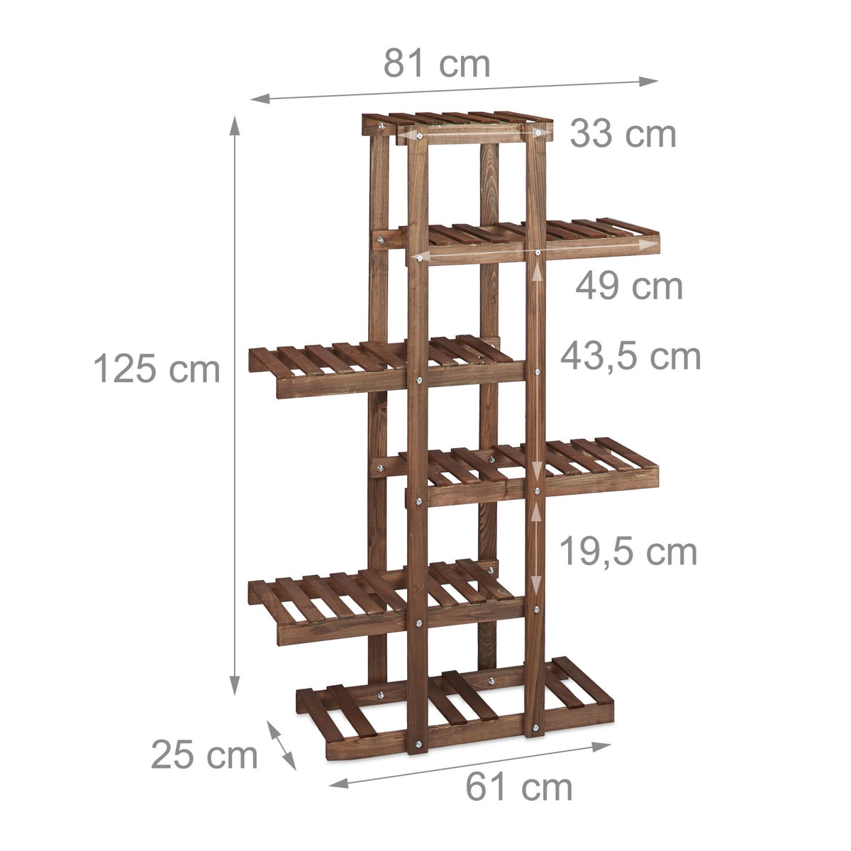 Plant shelf wood 5 shelves