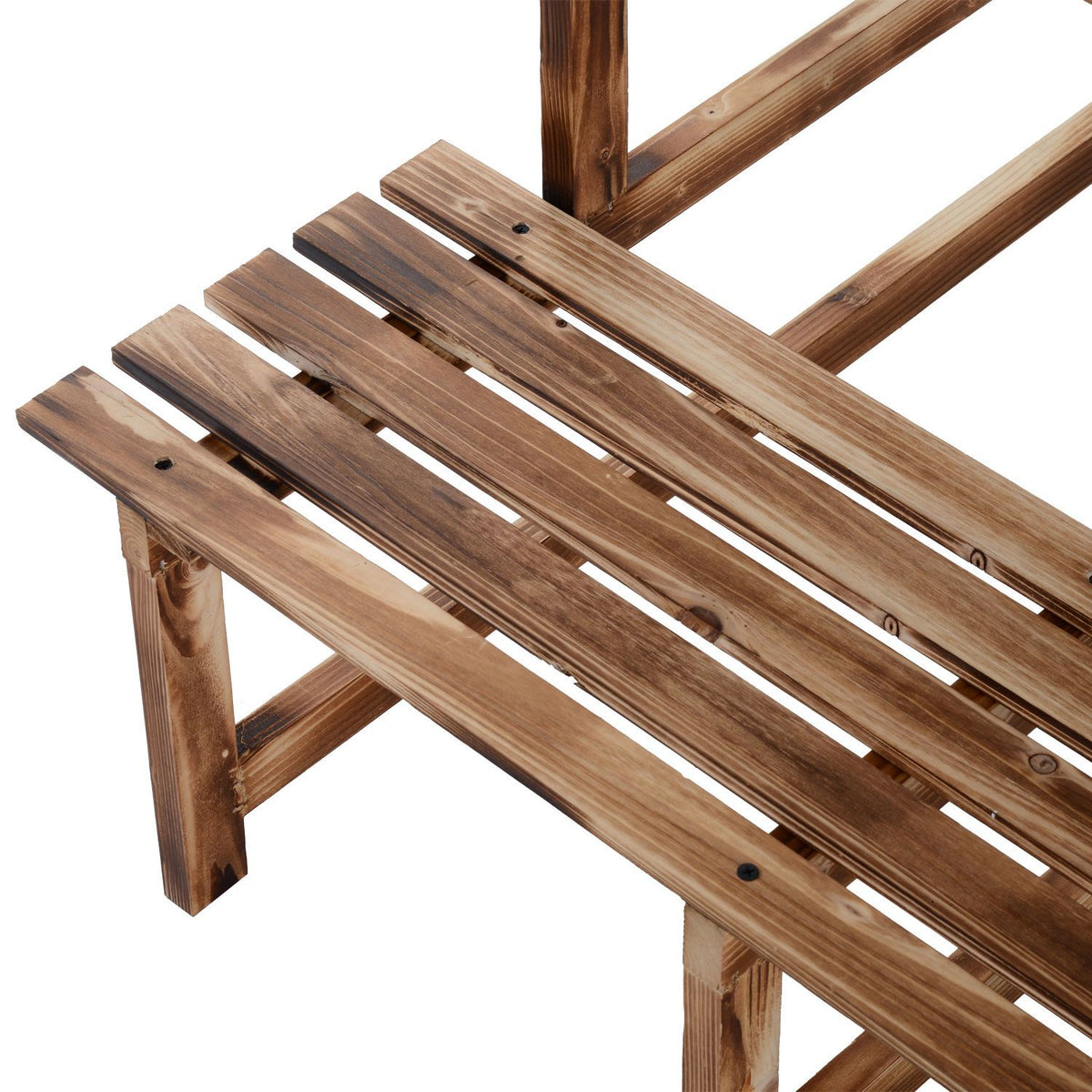Plant stairs flower shelf 3 steps made of fir wood 80 x 80 x 78cm for garden balcony & terrace