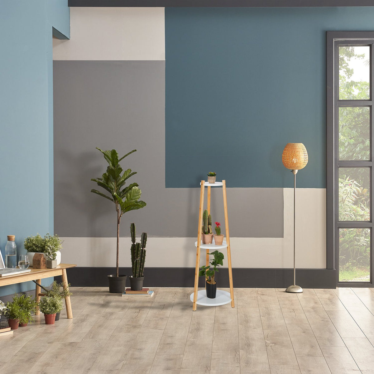 Plant stand with 3 shelves