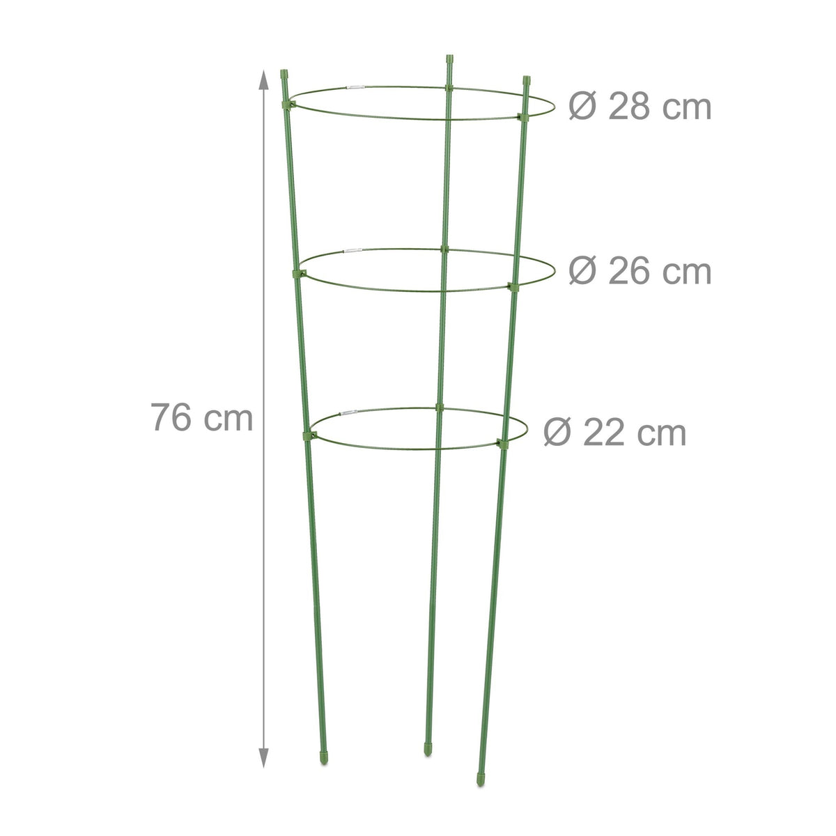 Plant supports 76 cm green, set of 6