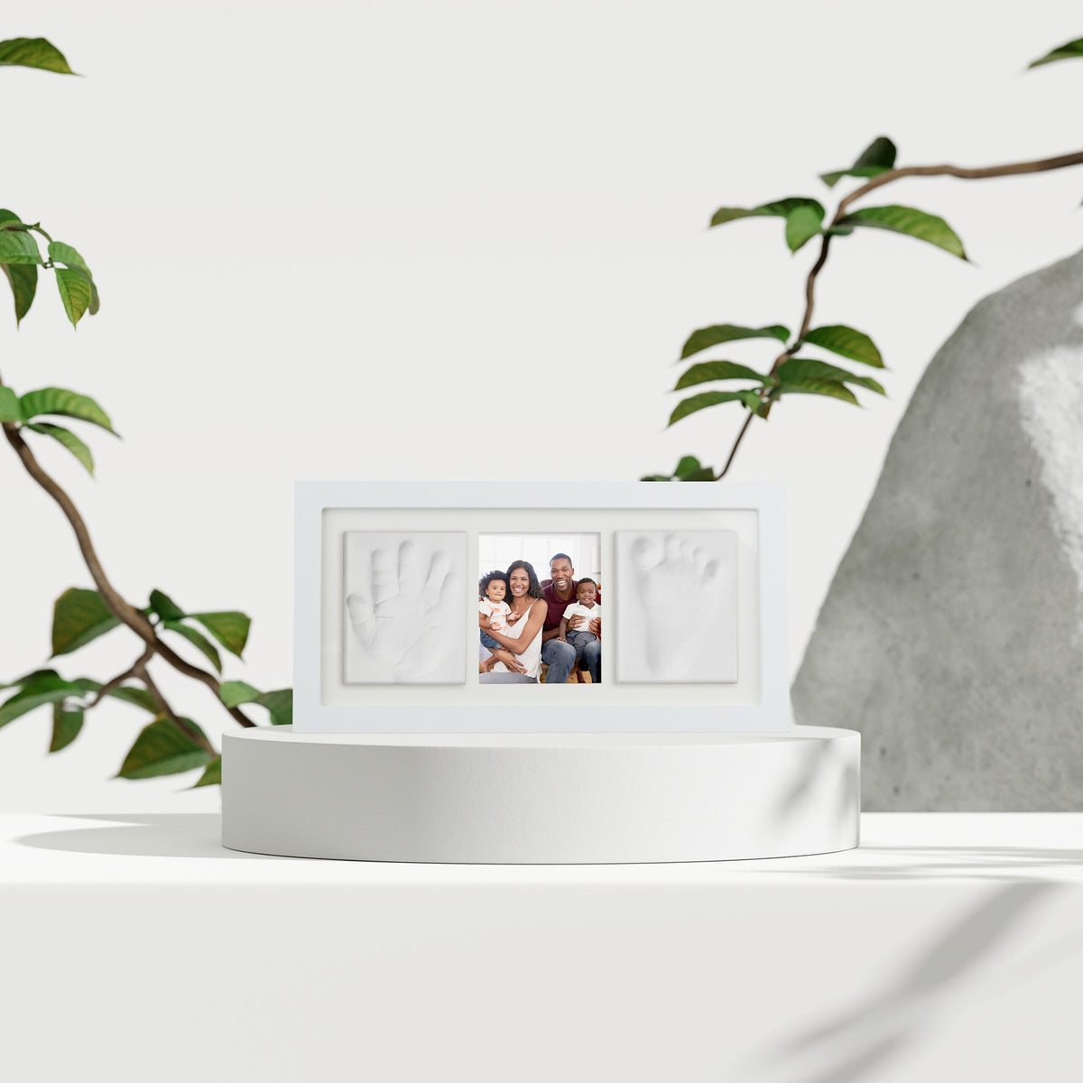 Plaster cast set for baby with photo frame