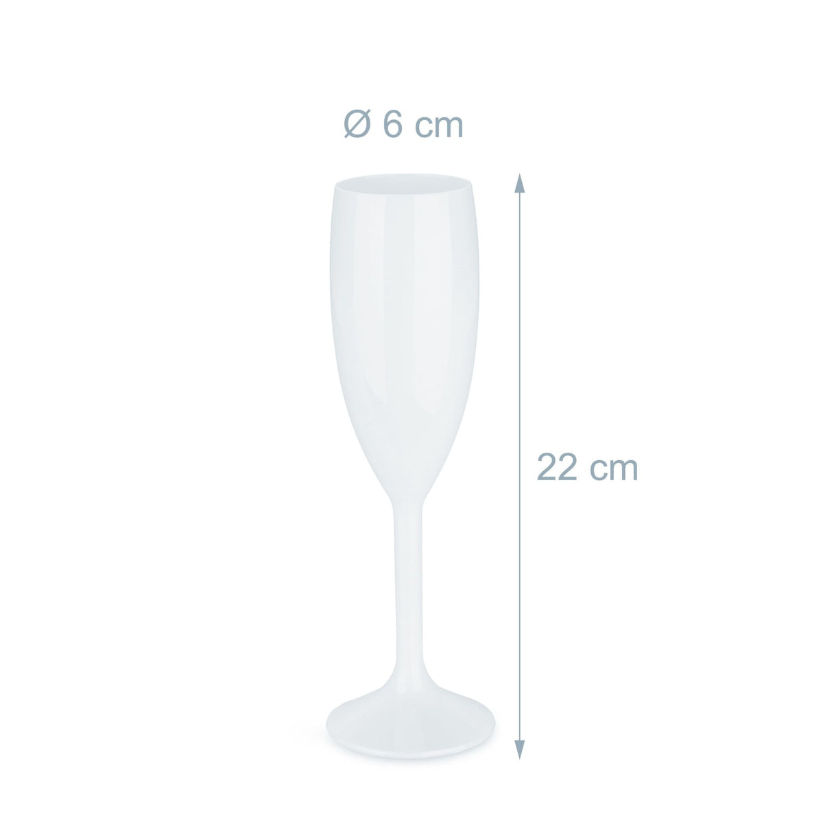 Plastic champagne glasses, set of 6