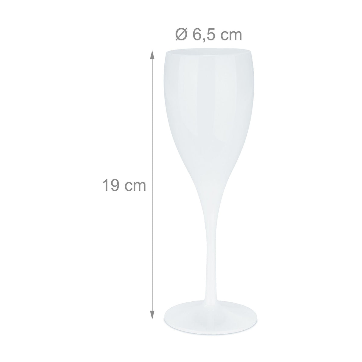 Plastic champagne glasses, set of 6