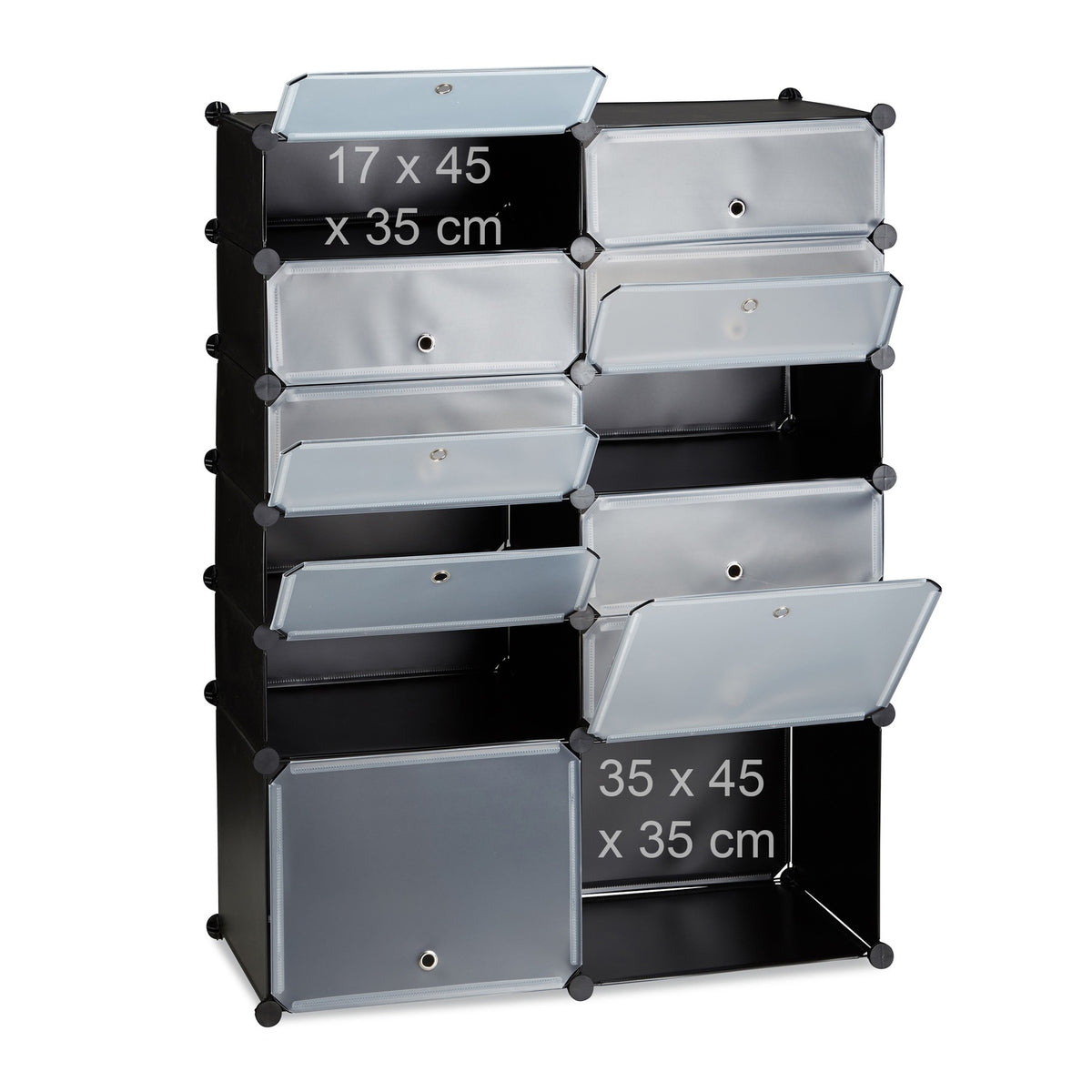 Plastic shoe shelf with 12 compartments