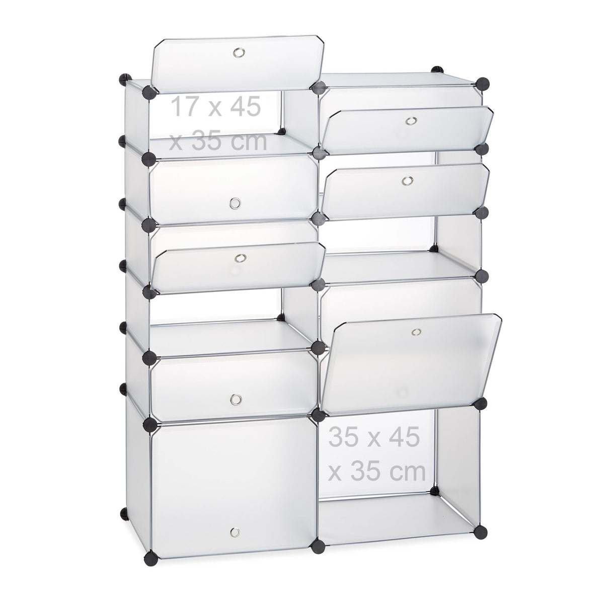 Plastic shoe shelf with 12 compartments