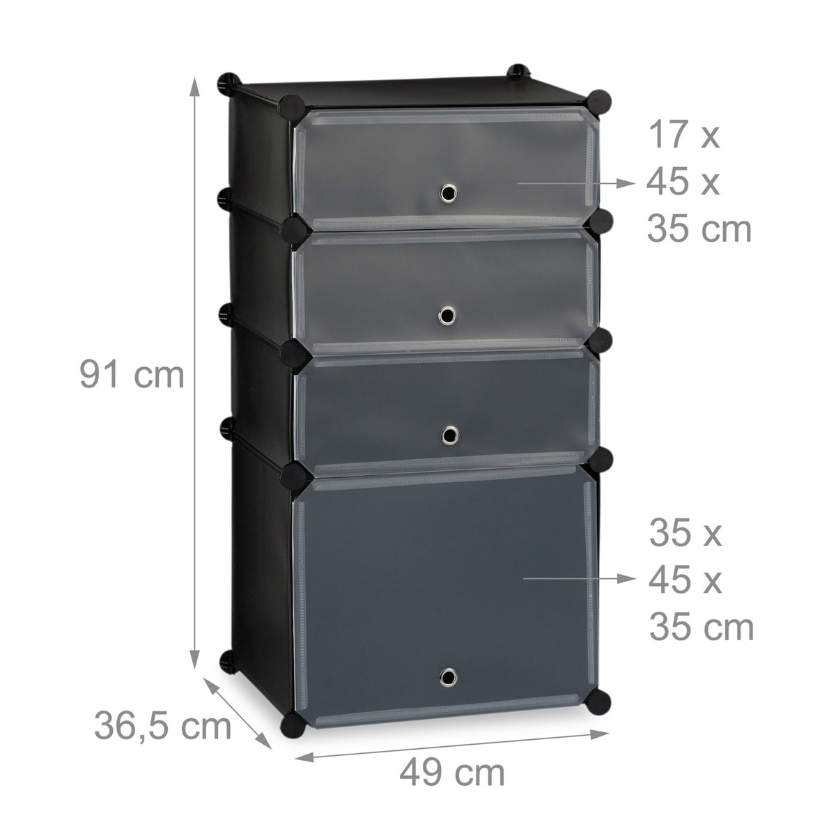 Plastic shoe shelf with 4 compartments