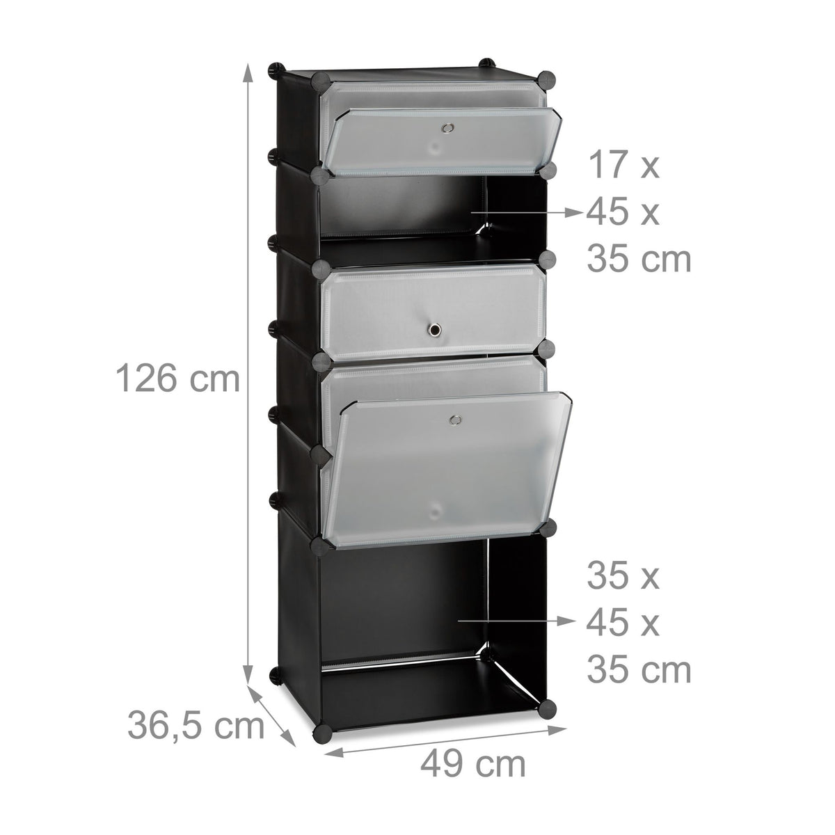 Plastic shoe shelf with 6 compartments