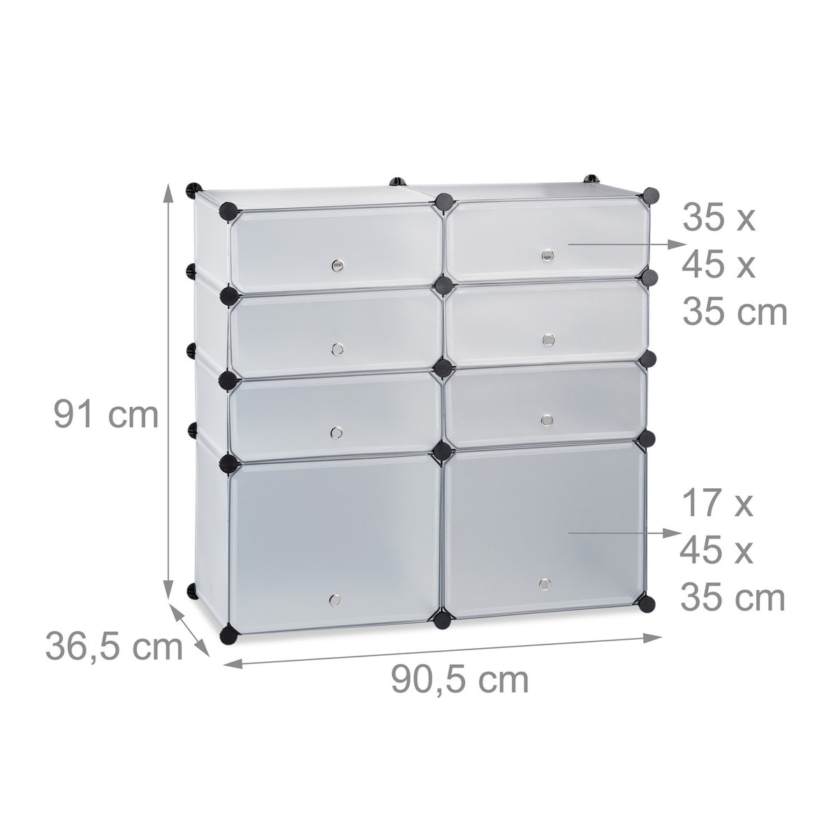 Plastic shoe shelf with 8 compartments