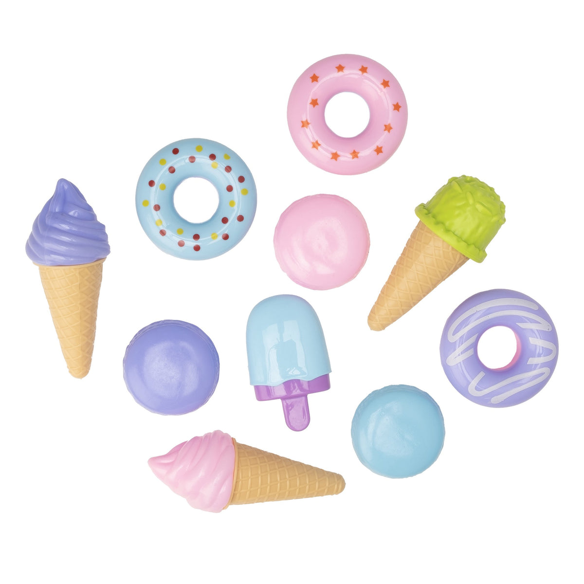 Play Food Set – Ice Cream & Donuts, 10 Pieces