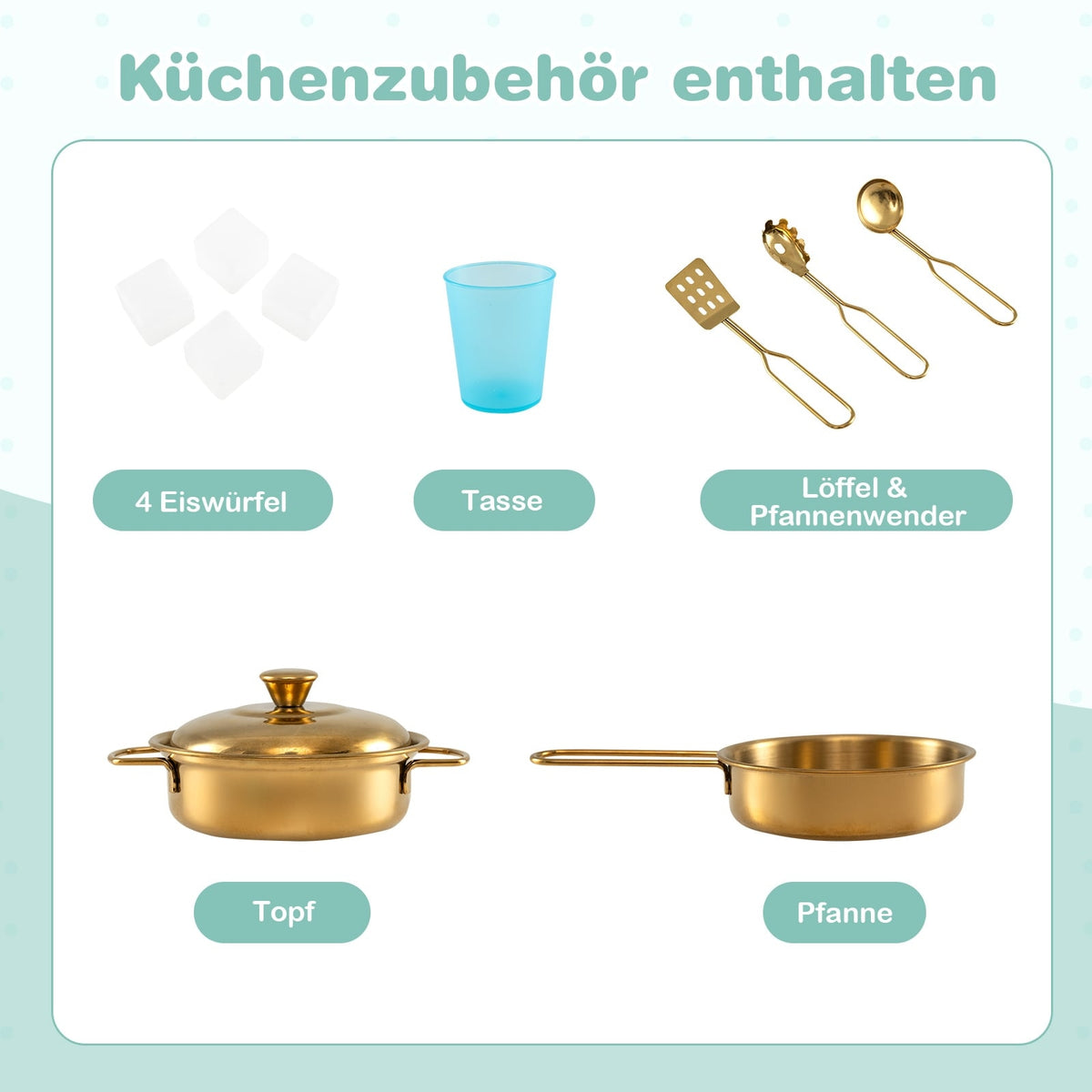 Play Kitchen Set with Chalkboard, Sink, and Oven – Green