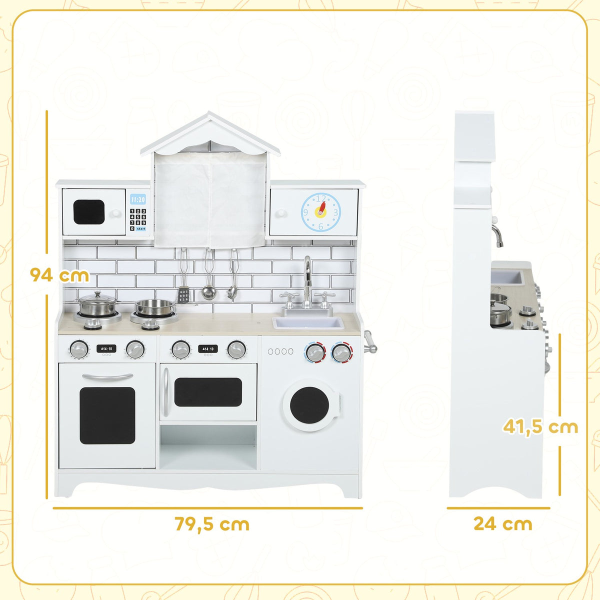 Play Kitchen with Oven, Sink, Sound, Accessories, Ages 3-6