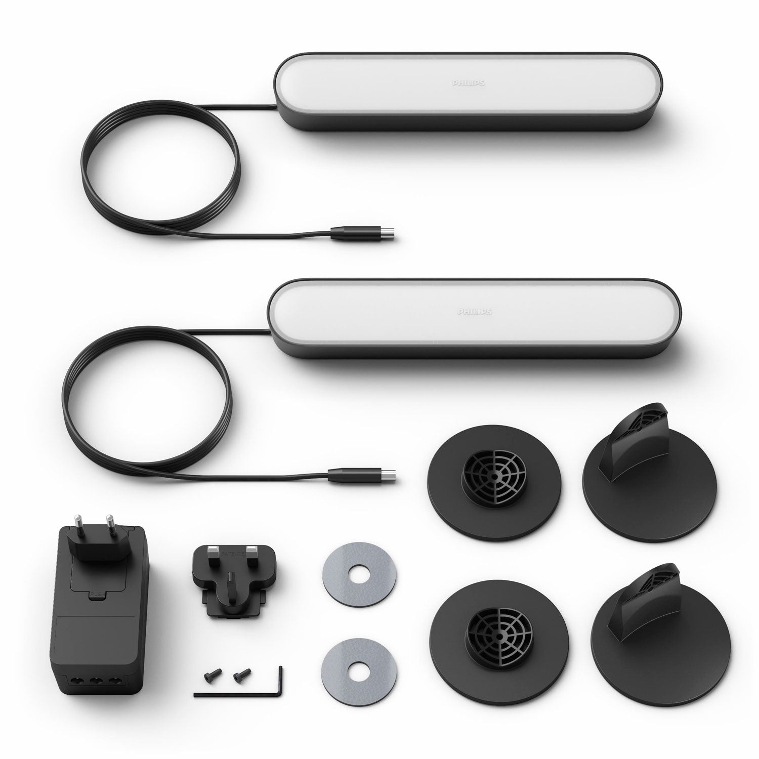 Play Light rail White and color ambiance Black 2-pack