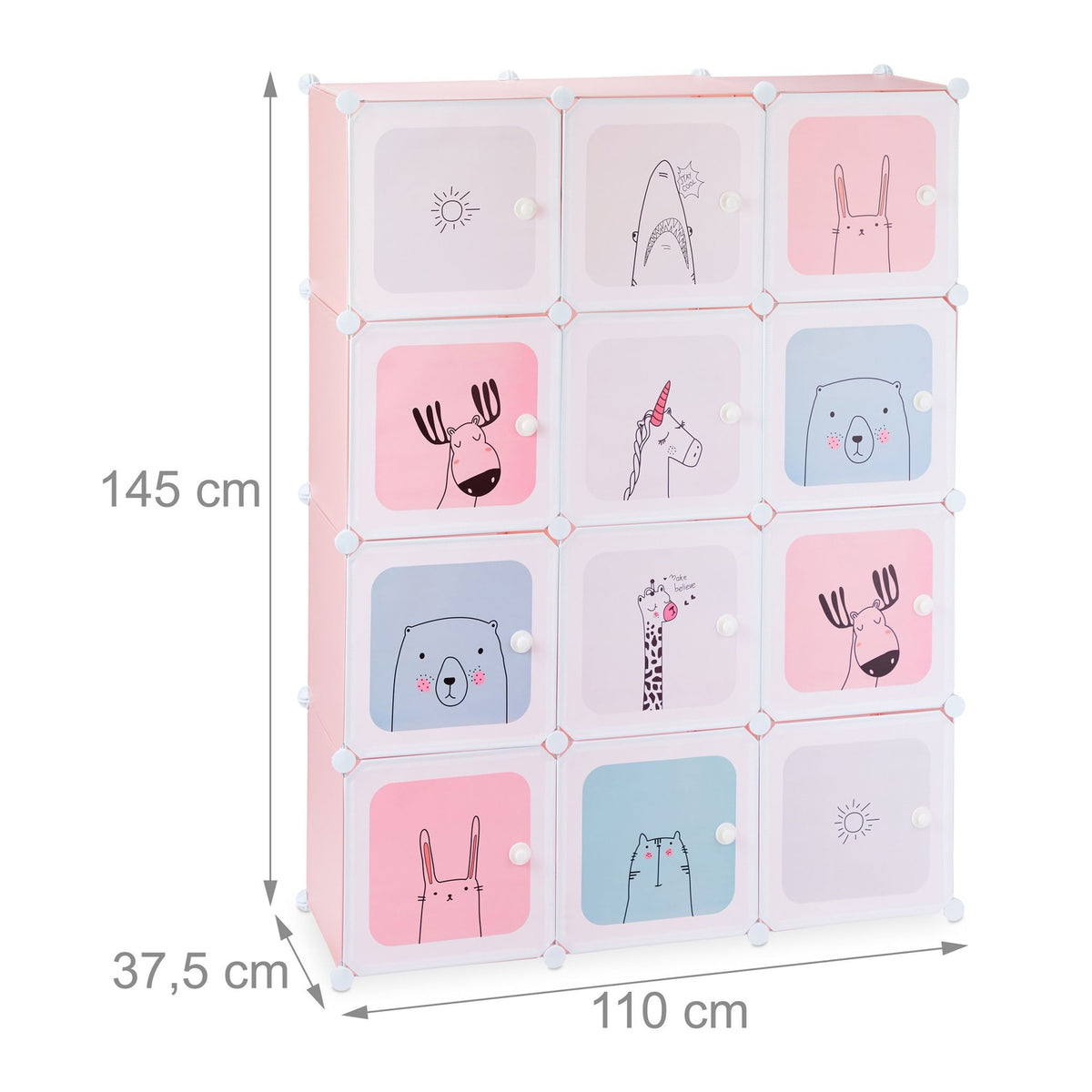 Plug-in shelf Children's room with 12 shelves