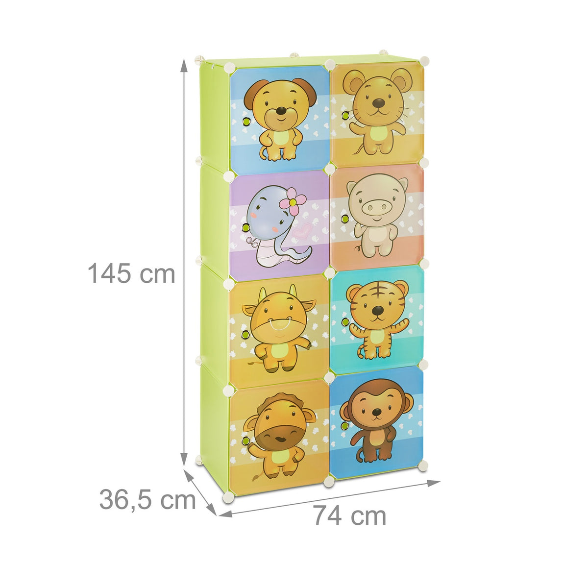 Plug-in system for children's shelf