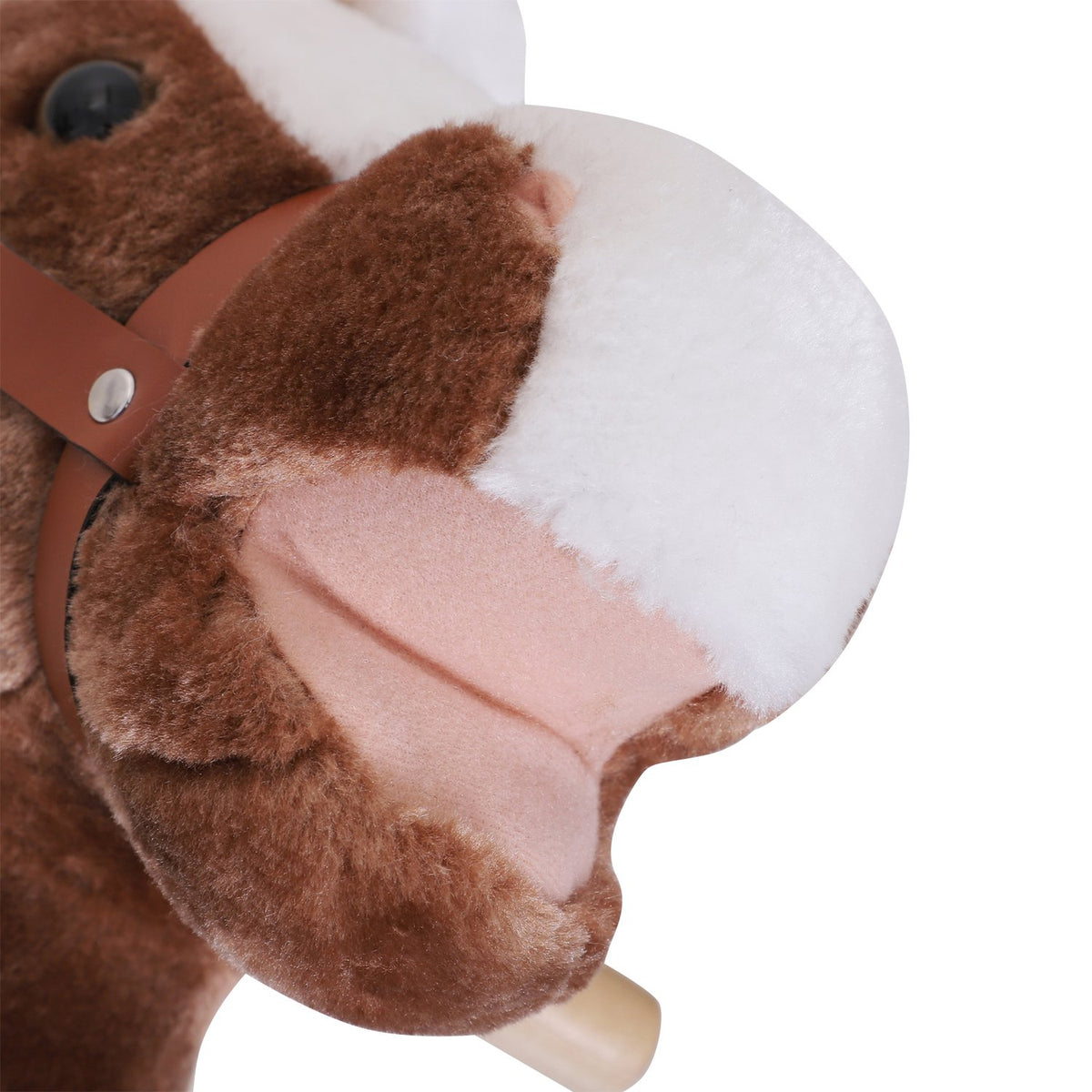 Plush Rocking Horse Brown Rocking Animal Toy Children L74Xw33Xh62Cm